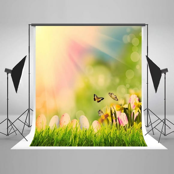 10x15 FT Backdrop Photographers,Vintage Pattern in Vivid Tones with Colorful Butterflies Cute Seasonal Nature Garden Background for Kid Baby Artistic Portrait Photo Shoot Studio Props Video Drape 